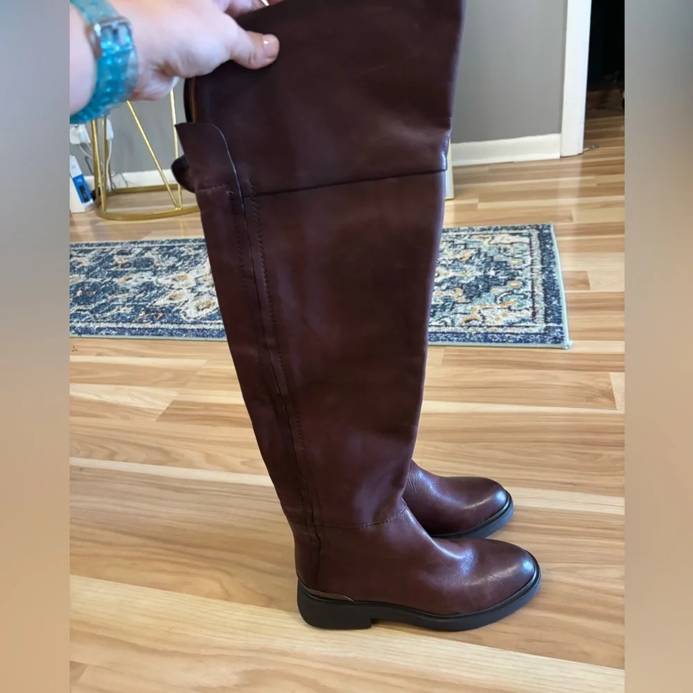 Franco Sarto Womens Battina Leather Wide Calf Knee-High Boots Size 6 New